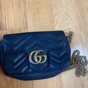 100% authentic super mini Gucci marmont bag with chain strap